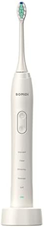 Bomidi TX5 Sonic Electric Toothbrush 38000 Vibration Rechargeable Toothbrush With Soft Bristle IPX8 Water Resistant Toothbrush DuPoint Brush Head - White