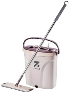 ZOLELE FM01 Mop Dirt Separation And Washing Integrated Wet And Dry Mop Easy To Use and Store Cleaning Tool For Home With 3 Gears Dry Wet Adjustments, Sewage Seperation and Microfiber Cloth Mop - White