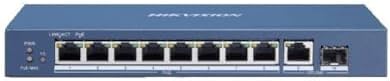 Hikvision - Switch Hikvision 10 Ports ~ 8 Gigabit PoE Ports ~ 1 RJ45 Gigabit Port ~ 1 SFP Port Fiber Optic Network Switch - DS-3E0510P-E/M