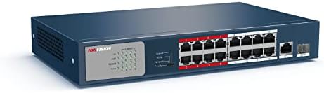 HIKVISION 16 Port Fast Ethernet Unmanaged POE Switch DS-3E0318P-E/M(B) Compatibility with JK Vision BNC