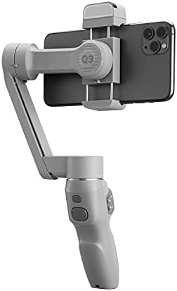 Zhiyun Smooth Q3 Combo, Handheld 3-Axis Smartphone Gimbal Stabilizer with Grip Tripod LED Fill Light Protective Case Foldable Phone for iPhone & Android