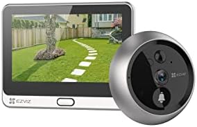 EZVIZ DP2C 1080p Video Door Viewer Peephole Camera with 4.3" Color Screen Display, Built in Chime, Rechargable Battery, APP Viewing, Two Way Audio, PIR Motion Detection, Metal Housing, Cloud/SD