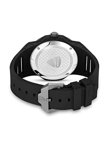 Ducati Tradizione Black Silicon Strap Watch For Men Water Resistant 10 Atm - DTWGN0000503