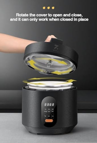 ZOLELE EP301 Multifunctional Electric Pressure Cooker Smart and Convenient 3L Capacity Timer Rice Cooker Digital Display With 10 Preset Cooking Functions, Keep Warm Function & Automatic Shut-Off-Black