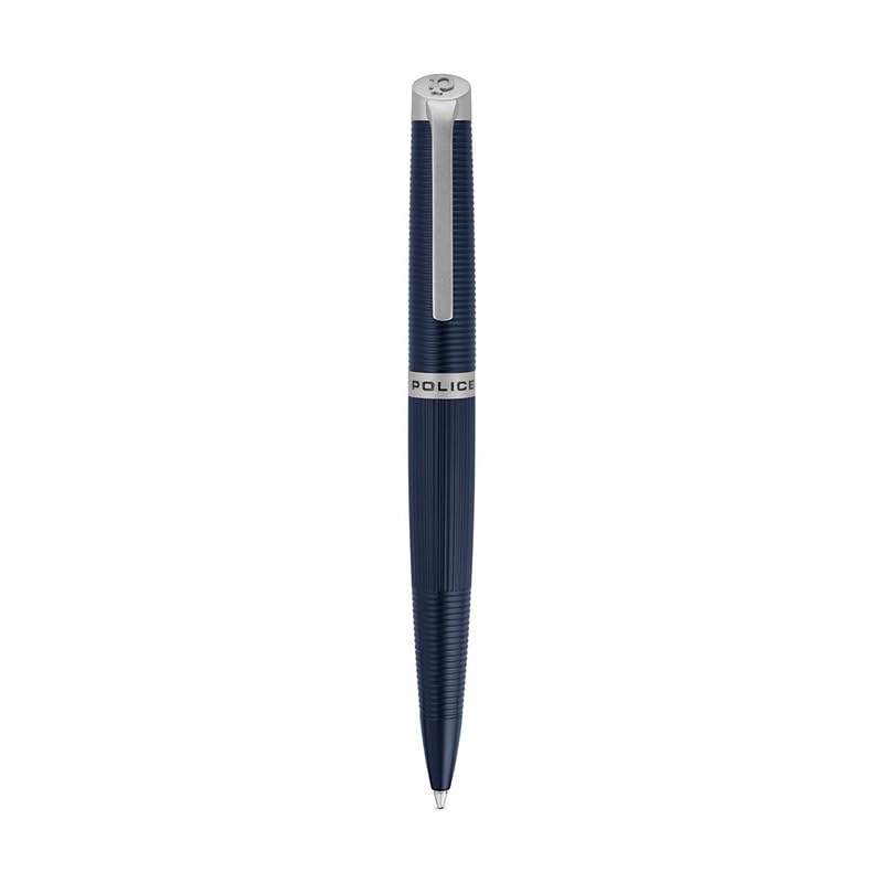 Police Candara Blue With Stainless Steel Trims Medium Drill Point Gents Pen 140mm - PERGR0001502