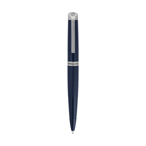 Police Candara Blue With Stainless Steel Trims Medium Drill Point Gents Pen 140mm - PERGR0001502