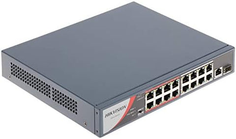 HIKVISION 16 Port Fast Ethernet Unmanaged POE Switch DS-3E0318P-E/M(B) Compatibility with JK Vision BNC
