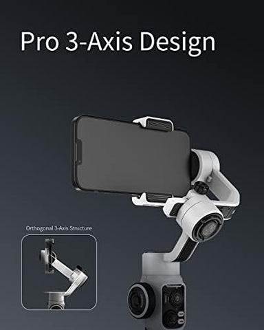 ZHIYUN Smooth 5S with Built in Light- 3-Axis Gimbal with Smart Follow Gimbal Stabilizer for iPhone 14/13/12/11 Pro Max X and Android Phone - White