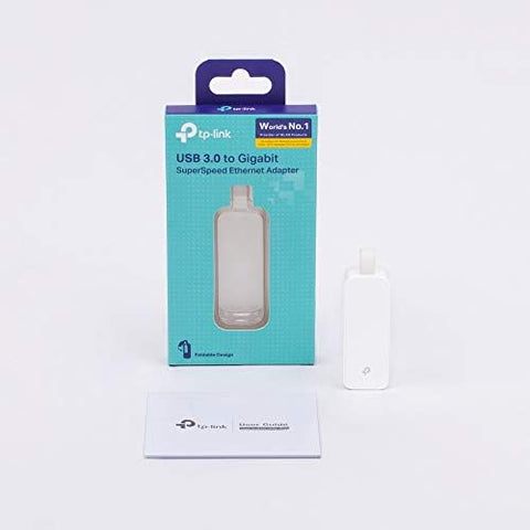 TP Link UE300 USB to Ethernet Adapter, Foldable USB 3.0 to Gigabit Ethernet LAN Network Adapter, Support Windows 10/8.1/8/7/Vista/XP for Desktop/Laptop/Apple MacBook Linux, White