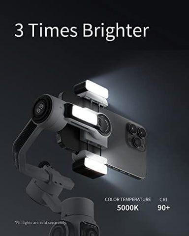 ZHIYUN Smooth 5S with Built in Light- 3-Axis Gimbal with Smart Follow Gimbal Stabilizer for iPhone 14/13/12/11 Pro Max X and Android Phone - White