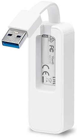 TP Link UE300 USB to Ethernet Adapter, Foldable USB 3.0 to Gigabit Ethernet LAN Network Adapter, Support Windows 10/8.1/8/7/Vista/XP for Desktop/Laptop/Apple MacBook Linux, White