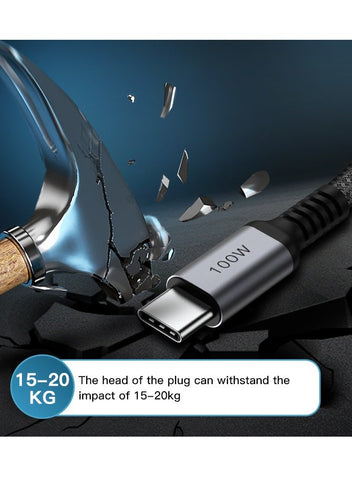 USB C to USB C 100W Fast Charging Data Transferring Cable ,Grey