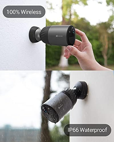 EZVIZ BC1C 2MP KIT Security Camera Outdoor Wireless, Large Rechargable Battery, Free 32 GB Local Storage, PIR Motion Detection, Two-way Talk, Colour Night Vision, Waterproof, H.265(BC1C 2MP KIT)