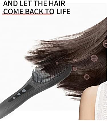 Bomidi HB1 Electric Hair Straightener Brush Multifunctional Hair Comb Quick Heat Hair Curler LED 6 Level Adjustable Temperature 40W - Pink
