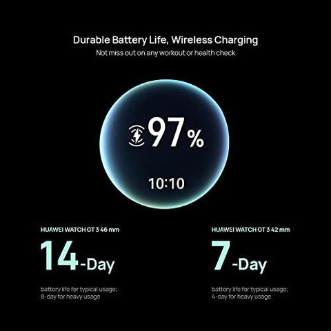 HUAWEI WATCH GT 3 46 mm Smartwatch, Durable Battery Life, All-Day SpO2 Monitoring,Bluetooth Calling, Black