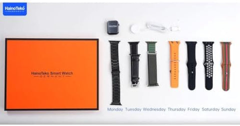 Haino Teko Germany GP 7 Smart Watch With Seven Set Strap with Wireless Charger for Men's and women's