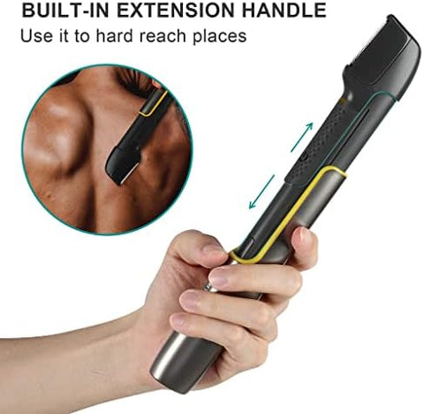 Bomidi HT1 Electric Body Hair Shaver Wireless Hair Shaver With Built-in Extension Handle USB Rechargeable Battery IPX6 Waterproof - Silver