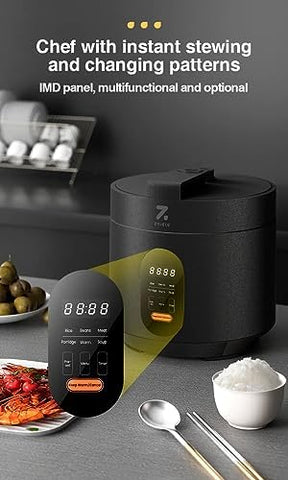 ZOLELE EP301 Multifunctional Electric Pressure Cooker Smart and Convenient 3L Capacity Timer Rice Cooker Digital Display With 10 Preset Cooking Functions, Keep Warm Function & Automatic Shut-Off-Black