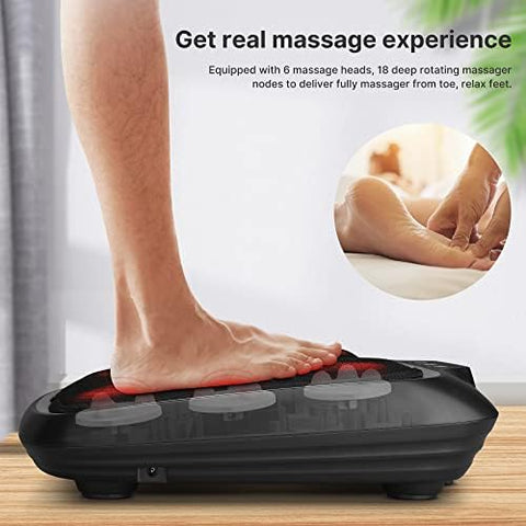 RENPHO Foot Massager with Heat, Shiatsu Heated Electric Foot Massager, Deep Kneading Feet & Back Massager for Muscle Pain Relief, Plantar Fasciitis, with Washable Mesh, Fit Size Feet up to 14