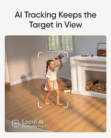 eufy Security Indoor Cam S350, Dual Cameras, 4K UHD Resolution Security Camera with 8× Zoom and 360° PTZ, Human/Pet AI, Ideal for Baby Monitor/Pet Camera/Home Security, Dual-Band Wi-Fi 6, Plug in
