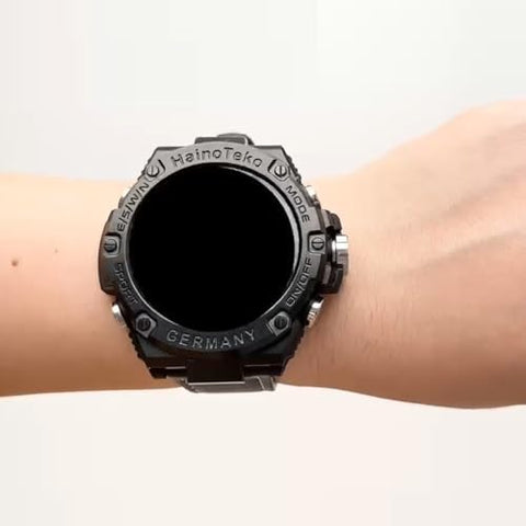 Haino Teko Germany RW39 Round Shape Large Screen AMOLED Display Smart Watch With 3 Pair Straps and Wireless Charger For Men's and Boys Black