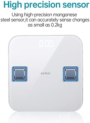 Bomidi W1 Smart Body Weight Scaling LED Digital Scale With High Precision Sensor Weight Scaling Real-Time Data Intelligent Analysis Triple A Battery - White