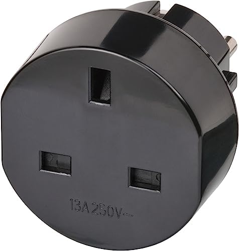 Brennenstuhl 1508530 UK to EU Plug Travel Adapter, Black, Frequency