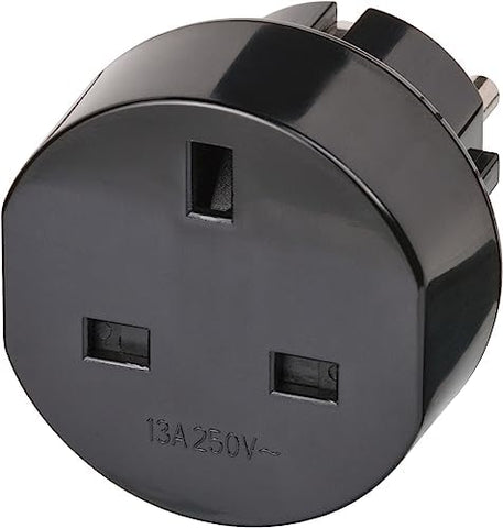Brennenstuhl 1508530 UK to EU Plug Travel Adapter, Black, Frequency
