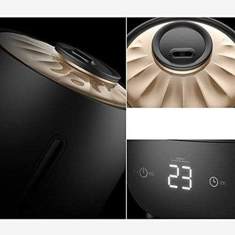 Deerma F600S Ultrasonic Humidifier Aromatherapy Oil Diffuser Three Gear Touch Temperature Intelligent Mist Maker Timing Function Intelligent Constant Humidity For Home and Office | 5L Capacity - Black
