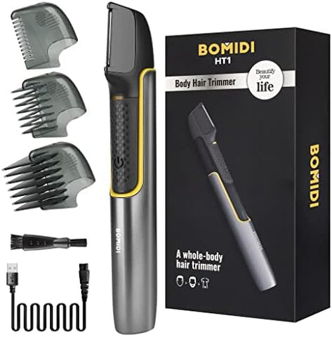 Bomidi HT1 Electric Body Hair Shaver Wireless Hair Shaver With Built-in Extension Handle USB Rechargeable Battery IPX6 Waterproof - Silver