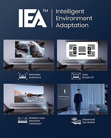 NEBULA Cosmos Laser 1080P Projector, 1,840 ANSI Lumens, Android TV 10.0 with 7000+Apps, Auto Focus, Auto Keystone Correction, Screen Fit, Home Theater Image Quality, Movie Projector, Ideal for Parties