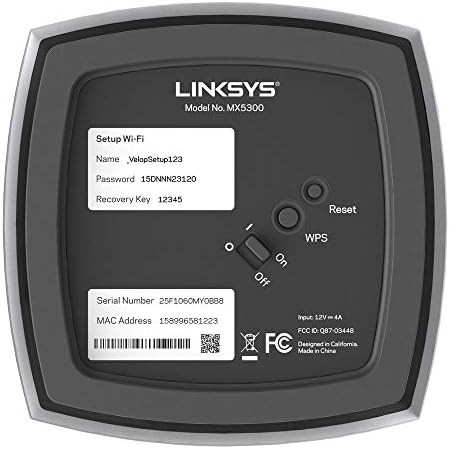 Linksys Velop MX5300 Tri-Band Whole Home Mesh WiFi 6 System (AX5300) WiFi Router, Extender & Booster up to 3000 sq ft, 4x Faster Speed for 50+ Devices with MU-MIMO & Parental Controls - 1 Pack, White