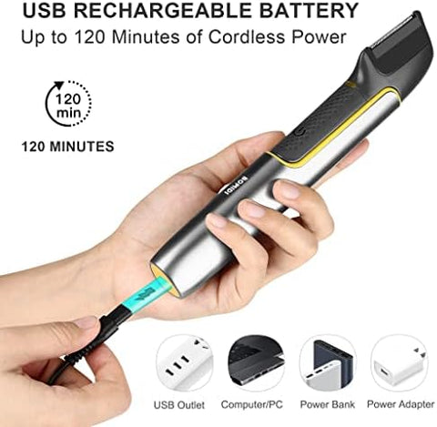 Bomidi HT1 Electric Body Hair Shaver Wireless Hair Shaver With Built-in Extension Handle USB Rechargeable Battery IPX6 Waterproof - Silver