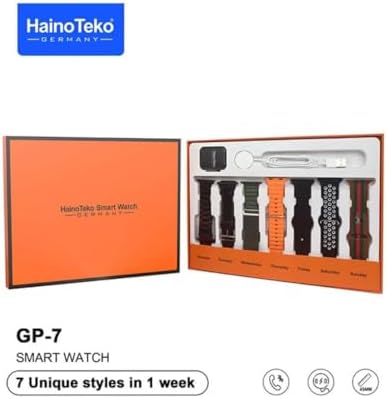 Haino Teko Germany GP 7 Smart Watch With Seven Set Strap with Wireless Charger for Men's and women's