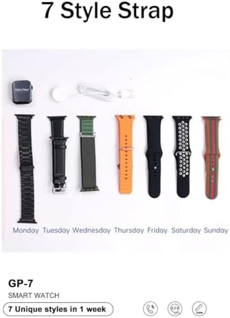 Haino Teko Germany GP 7 Smart Watch With Seven Set Strap with Wireless Charger for Men's and women's