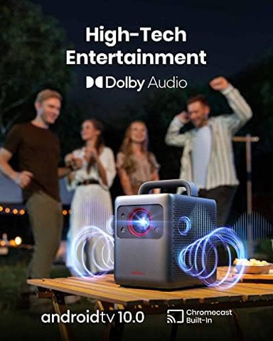 NEBULA Cosmos Laser 1080P Projector, 1,840 ANSI Lumens, Android TV 10.0 with 7000+Apps, Auto Focus, Auto Keystone Correction, Screen Fit, Home Theater Image Quality, Movie Projector, Ideal for Parties