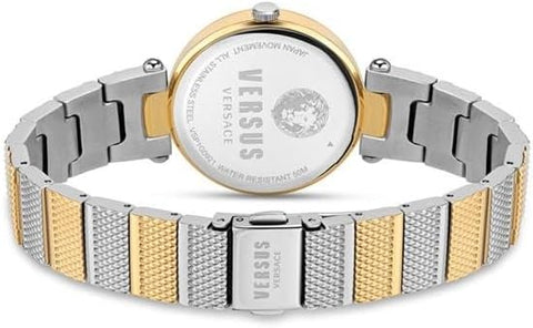 Versus Los Feliz Analog Watch For Women With Two Tone Yellow Gold & Stainless Steel Bracelet 44 MM - V WVSP1G0921