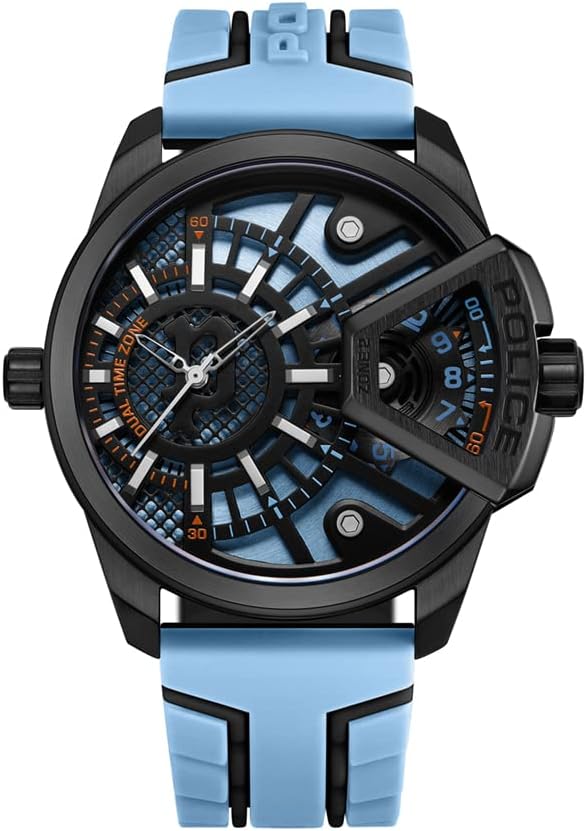 POLICE - Underlined Watch For Men With Silicone Strap Water Resistant 46mm