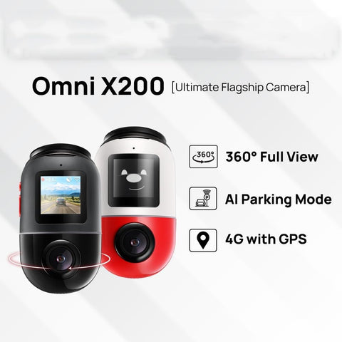 70mai Dash Cam Omni,360° Rotating, Superior Night Vision,Time-Lapse Recording,24H Parking Mode,AI Motion Detection,1080P Full HD, Built-in GPS, App Control (64GB eMMC Storage, Black)