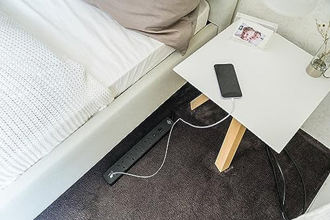 Brennenstuhl Ecolor, 4 Way Extension Lead With USb Slots Power Strip 4 Way With Safety FUSe Button, 2X USb Charging Units, Power Switch And 3M Cable, 90° Angle Of Sockets, Black, 1153243006