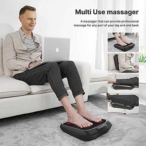 RENPHO Foot Massager with Heat, Shiatsu Heated Electric Foot Massager, Deep Kneading Feet & Back Massager for Muscle Pain Relief, Plantar Fasciitis, with Washable Mesh, Fit Size Feet up to 14