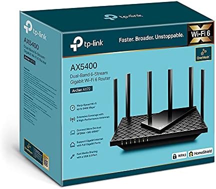 TPLink Archer AX72 wireless router Gigabit Ethernet Dualband (2.4 GHz 5 GHz) Black