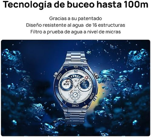 Huawei WATCH Ultimate, 1.5-inch AMOLED dial, zirconium-based liquid mineral, nano-ceramic bezel, 100m water resistant, up to 14 days battery life, Android and iOS compatible, titanium strap
