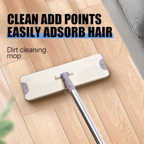 ZOLELE FM01 Mop Dirt Separation And Washing Integrated Wet And Dry Mop Easy To Use and Store Cleaning Tool For Home With 3 Gears Dry Wet Adjustments, Sewage Seperation and Microfiber Cloth Mop - White