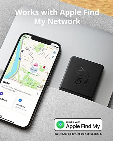 eufy Security by Anker SmartTrack Card (Black, 1-Pack), Works with Apple Find My (iOS Only), Wallet Tracker, Phone Finder, Water Resistant, Up to 3-Year Battery Life(Android Not Supported)