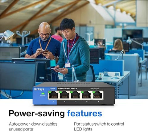 Linksys LGS105 5-Port Business Desktop Gigabit Ethernet Switch