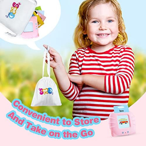 SHOWAY112 Cards Talking Flash Cards for Toddlers 2-5 Years, Toys for 1 2 3 4 5 Year Old-Speech Therapy Toys Learning Animals Shape Color, Learning Cards Machine Birthday Gift for Ages 1-5R