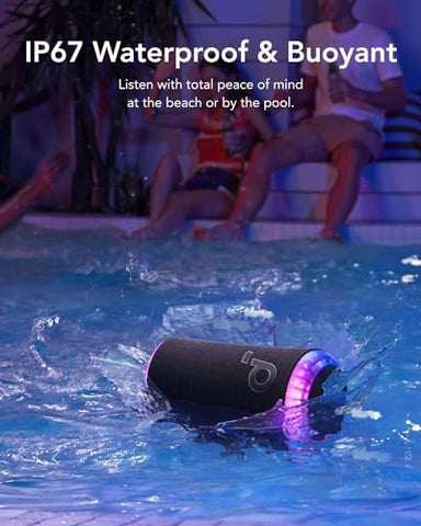 soundcore Glow Portable Speaker with 30W 360° Sound, Synchronized Radiant Light, 18H Playback, Customizable EQ and Light Show, and IP67 Waterproof