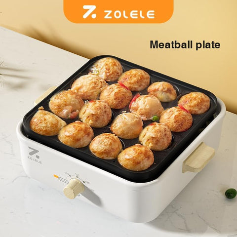 ZOLELE Split Cooking Pot 3L MP301 Easy To Use 3 in 1 Multi-function Electric Cooking Pot With NonStick 3 Liter Capacity,800W Electric Cooking Machine & Knob Type Control Panel & Removable Tray - White