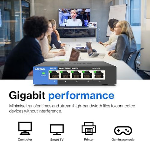 Linksys LGS105 5-Port Business Desktop Gigabit Ethernet Switch